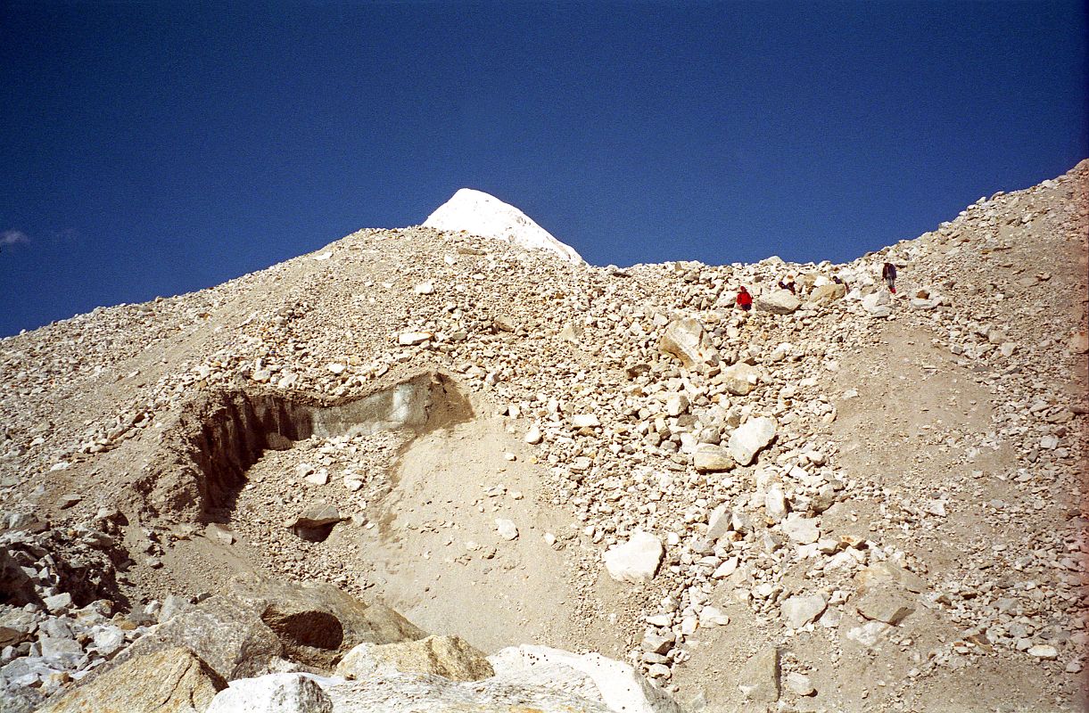 03 Trail On Changri Glacier With Pumori Poking Above